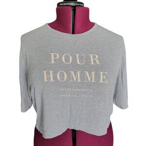 Zara W Collection Gray Cropped T-Shirt  (Size S/M)